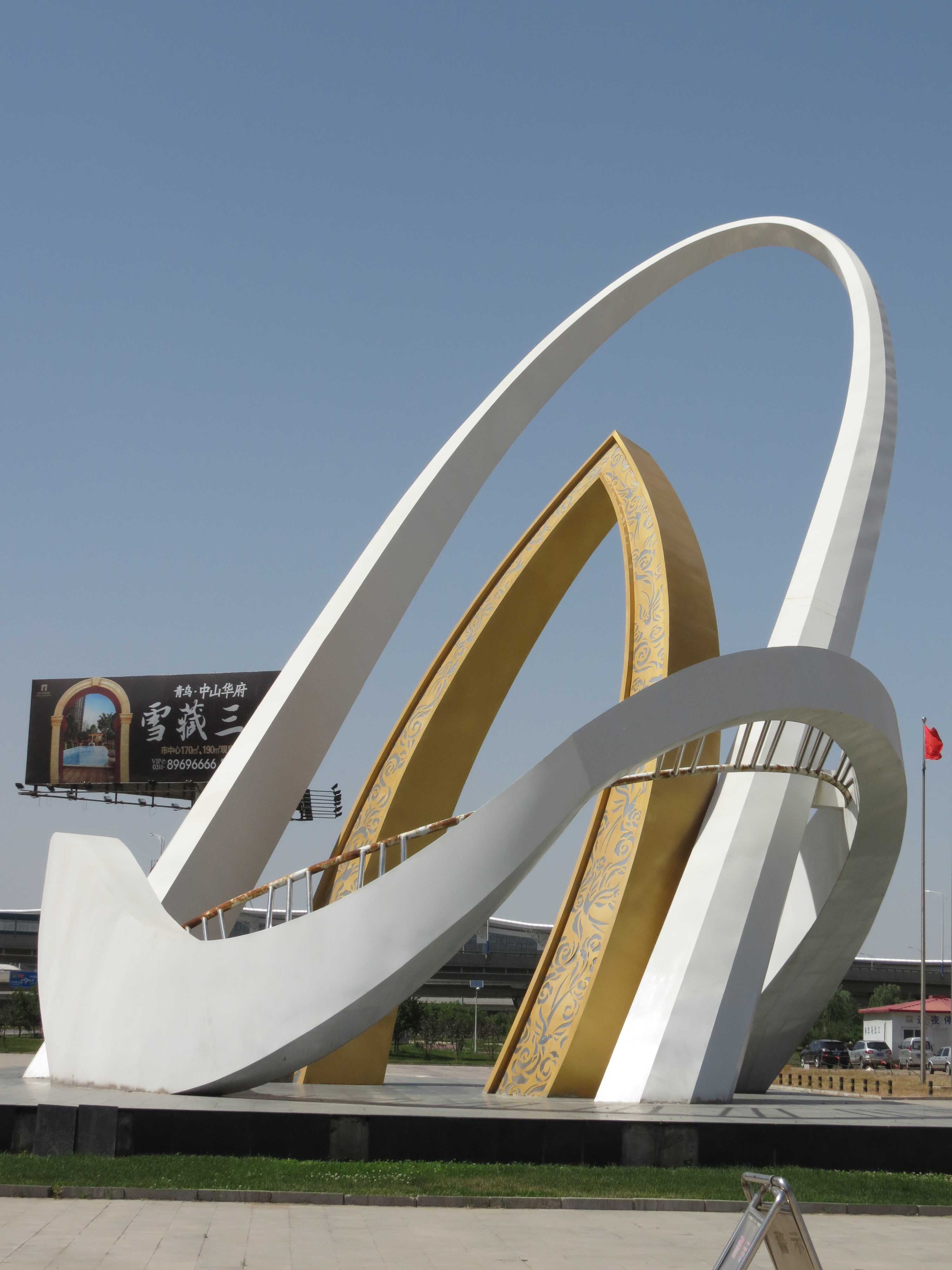 機(jī)場大型雕塑，不銹鋼機(jī)場雕塑，不銹鋼廣場景觀